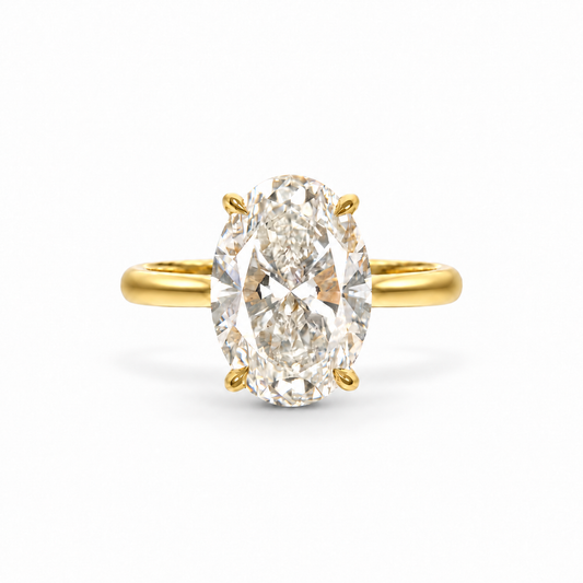 5.06 Carat White Lab Diamond Solitaire Ring in Yellow Gold