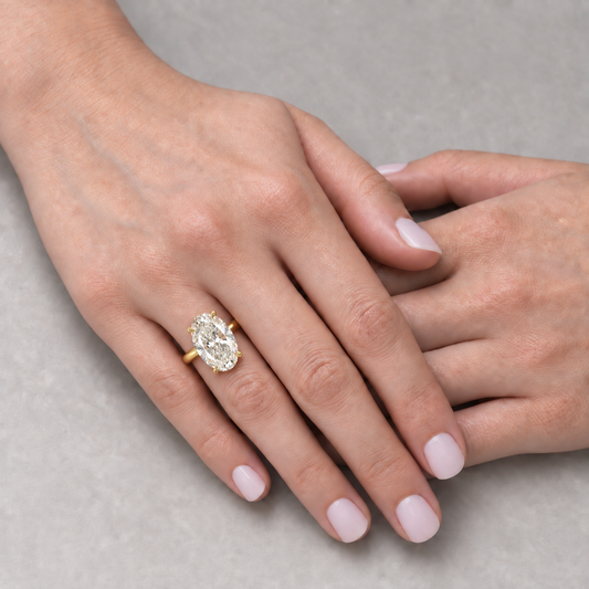5.06 Carat White Lab Diamond Solitaire Ring in Yellow Gold