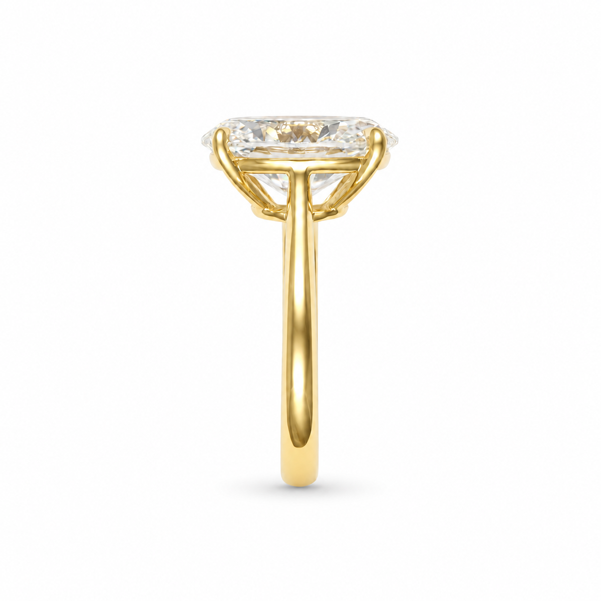 5.06 Carat White Lab Diamond Solitaire Ring in Yellow Gold