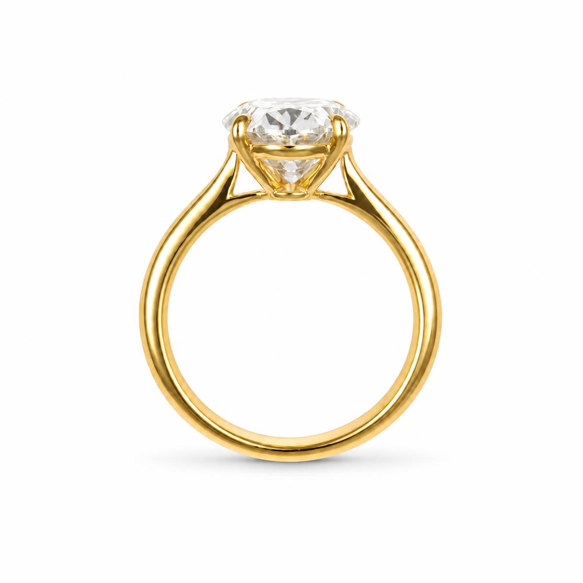 5.06 Carat White Lab Diamond Solitaire Ring in Yellow Gold
