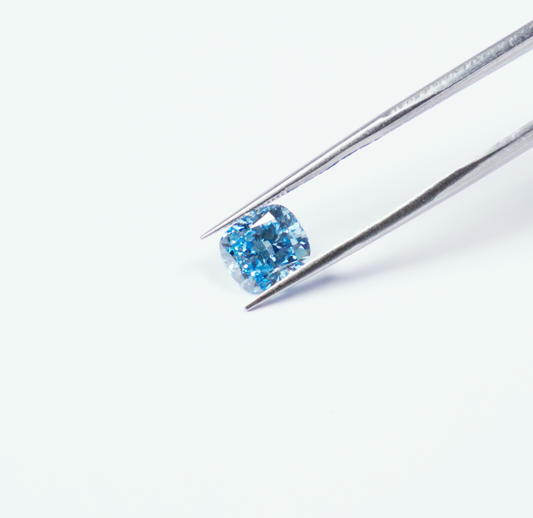 Cushion brilliant 2.01ct Fancy Vivid Blue VVS2 EX EX